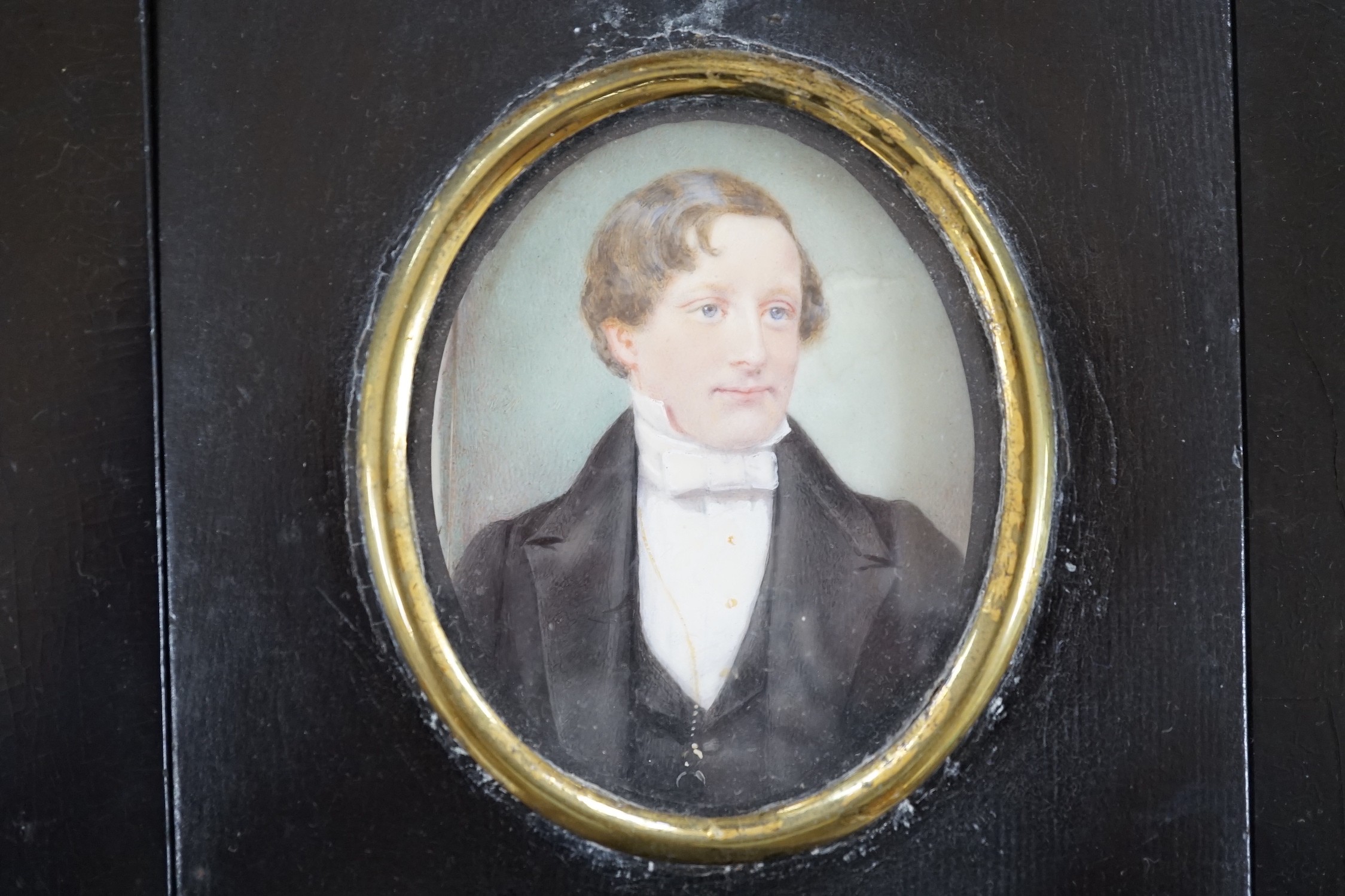 A selection of four framed and glazed portrait miniatures relating to the Robson and Walford Family. To include the subjects of: Oliver Walford of Charterhouse (1814-1855), James Robson of Conduit Street (1723-1806), Mar